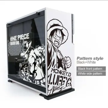 Gundam Anime Decals for PC Case,Cartoon Vinly Stickers for ATX Computer  Chassis,Waterproof Easy Removable (A Style.White and White)
