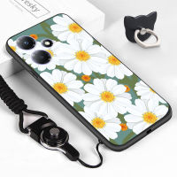 เคสโทรศัพท์สำหรับ Infinix 30ร้อน30i ร้อน30เล่นแหวนใส่นิ้วสายคล้อง30เด็กหญิงเด็กชายสีน้ำลายดอกไม้ภูเขาเคสเคสซิลิโคนนิ่มฝาครอบเคสโทรศัพท์ป้องกัน TPU กันกระแทก