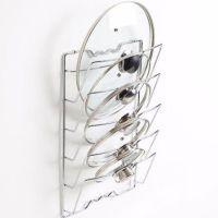 Anti-Fall Metal Drying Pan Pot Rack Cover Lid Rest Stand Spoon Holder Kitchen Tool 5 Layer