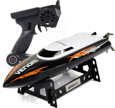 Cheerwing RC Racing Boat for Adults - High Speed Electronic Remote Control Boat for Kids Black+white