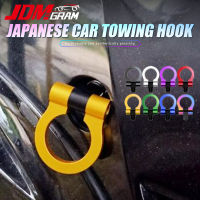 เบ็ดลากรถไทเทเนียมแบบปลอดภัยสำหรับ Toyota Honda รถญี่ปุ่นสไตล์ JDM อุปกรณ์เสริมภายนอกรถยนต์วงแหวนตะขอลากจูงด้านหน้าพับได้อเนกประสงค์