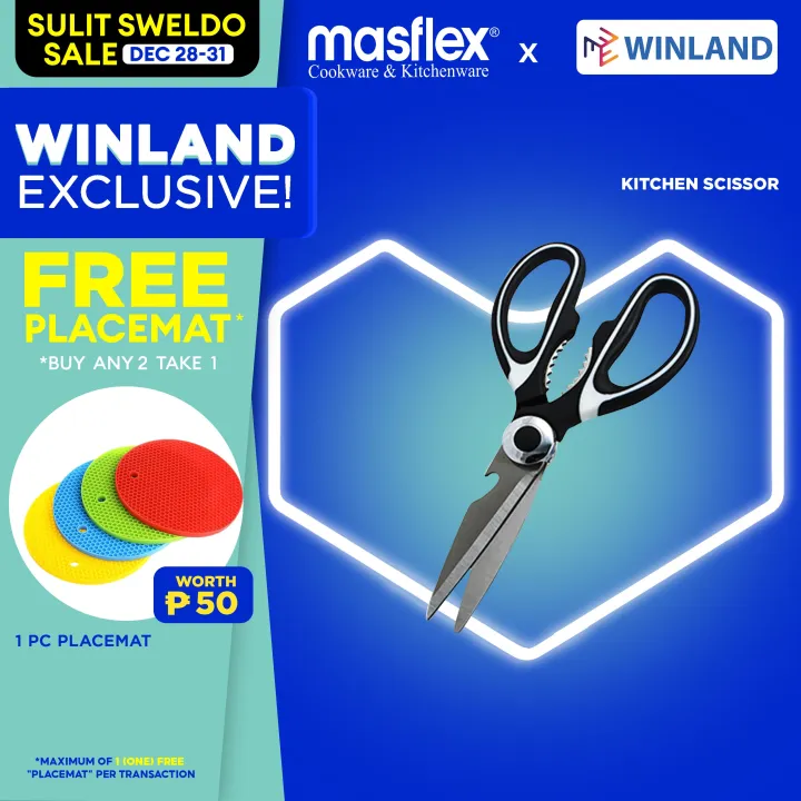 Masflex by Winland Stainless Steel Kitchen Scissors with Builtin