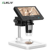 Elikliv 4.3 "กล้องจุลทรรศน์ดิจิตอลสำหรับซ่อมนาฬิกาโทรศัพท์,กล้องจุลทรรศน์1000X วิดีโอ DM4 LCD สำหรับเชื่อมอิเล็กทรอนิกส์ซูม1000X