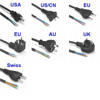 EU/US/AU/UK/Switzerland Power Cord 1.5m Rewired Cable Power Supply Cable For Electrical Sockets Fan LED Floodlight Vacuum