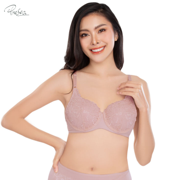 presea-บราลูกไม้-มีโครงแบบอ่อน-ไซซ์ใหญ่-lace-bra-ma1701