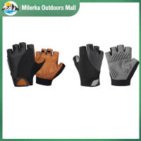 Milerka Outdoors Mall】ถุงมือจักรยาน MTB ถุงมือเปิดนิ้วปั่นจักรยาน,วิ่งออกกำลังกายถุงมือจักรยานขี่รถจักรยานยนต์สำหรับผู้ชายและผู้หญิง