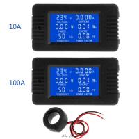 6in1 Digital AC 80~260V Power Energy Monitor Voltage Current KWh Watt Meter 100A 10A