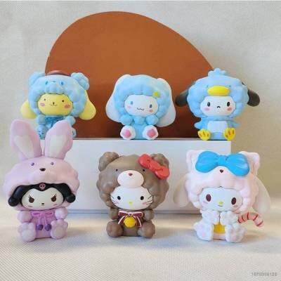 Ns3 ตุ๊กตาฟิกเกอร์ Sanrio Cinnamoroll Kuromi Melody KT Purin Pochacco 6 ชิ้น สําหรับเด็ก