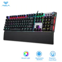 AULA F2058/F2088 Mechanical Gaming Keyboard Hot-swappable Keyboard 22 Backlit 108 Keys Blue Switch/ Black Switch/ Brown Switch/ Red Switch PBT Keycaps Metal Pane，with Removable Wrist Rest，Programmable，USB Plug and Play，for PC/Laptop/MAC