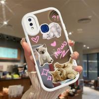 เคสสำหรับ Vivo Y95เคสกระจกแมวน่ารักฝาหลัง2023โทรศัพท์กันกระแทกรูปแบบใหม่ฝาครอบป้องกันกล้องคลุมทั้งหมดปลอกซิลิโคน