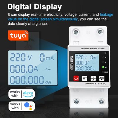 【LZ】 Tuya WiFi Intelligent Reclosing Protector Current Voltage Monitoring Circuit Breaker Switch Power Meter Protections APP Control