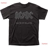 AC/DC Hard Rock Band Music Group Back In Black Adult T-Shirt Tee เอซี/ดีซี ​วงร็อค เสื้อยืดพิมลาย เสื้อยืดผู้ชาย เสื้อผู