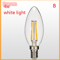 ???【จัดส่งที่รวดเร็ว】หลอดไฟแก้ว AC180-240V ไส้หลอดไฟไฟ LED เอดิสันย้อนยุค4W E14ใหม่