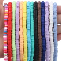 【CW】▨  4mm 6mm Chip Polymer Clay Beads Flat Round Disk Loose Spacer Jewelry Making Boho Necklaces Accessories