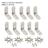 10pcs 90 Degree Outdoor Supporting Fixing With Screw Stainless Steel Corner Bracket Furniture Hardware Heavy Duty Home Cabinet