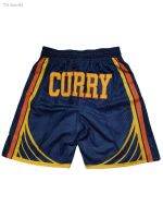 กางเกงบาสเก็ตบอล Warriors สีน้ำเงินเข้ม Curry Champions กระเป๋าปักแน่นเต็มกระเป๋า Ebay