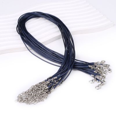 【CC】⊕✒✢  20Pcs Colorful Leather Cord Wax Rope Chain Necklace Pendant Clasp String Jewelry Chains