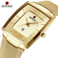 REWARD Top Luxury Brand Men Gold Watches Stainless Steel Quartz Watch Men Business Waterproof Date Wristwatch Relogio Masculino