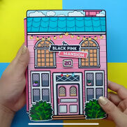 Ngôi nhà búp bê giấy Toca Boca Black Pink Mansion