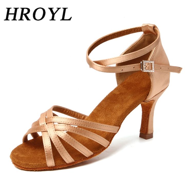 hroyl-รองเท้าเต้นรำบอลรูม-รองเท้าเต้นรำละตินสำหรับผู้หญิงสาวทันสมัยเต้นแทงโก้รองเท้าแตะซัลซ่าขายส่ง