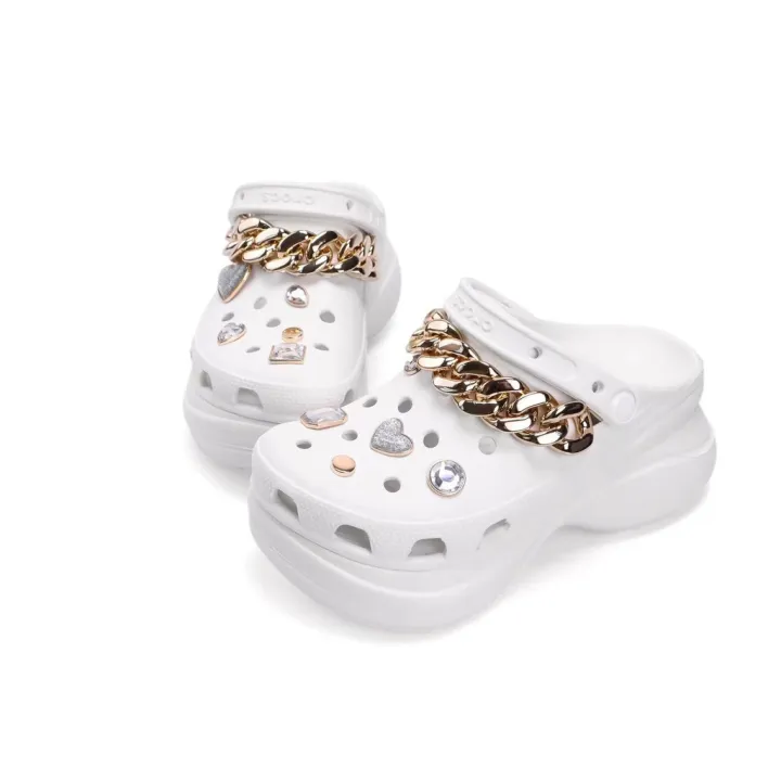 cod Crocs original authentic gold chain accessories clogs and classic platform clogs chain