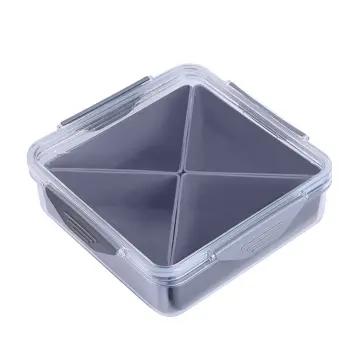 Veggie Tray With Lid 4/6 Compartments Divided Snack Box Container