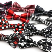 Men 39;s Classic Music Note Dot Striped Bow Ties Fashion Party Wedding Cravat For Men Women Red Black Shirts Bowknot Accessory Tie