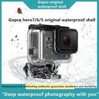 Gopro Hero 7 / 6/5ของแท้เคสกันน้ำ60เมตรอุปกรณ์ดำน้ำลึกกล้องเพื่อการกีฬา HD กรอบปกป้องใต้น้ำ