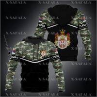 SERBIA ภูมิใจกับแขนเสื้อพิมพ์ลาย3D Hoodie ฤดูใบไม้ผลิฤดูใบไม้ร่วงผู้ชายผู้หญิงฮาราจูกุ Outwear เสื้อสวมคอมีฮู๊ด Tracksuits ลำลอง-5