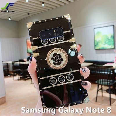 JieFie สำหรับ Samsung Galaxy Note 8ดอกไม้หรูหราเคสโทรศัพท์แฟชั่น Bling Glossy TPU กันชนสี่เหลี่ยมแหวน Anti-Drop Phone Cover