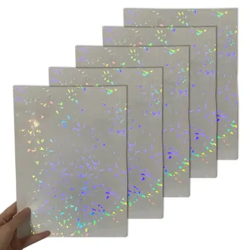 10Sheets Hologram Cold Laminating Film Adhesive Tape Broken Glass Star  Overlay Vinyl Lamination Sheets DIY Photo Laminating Film