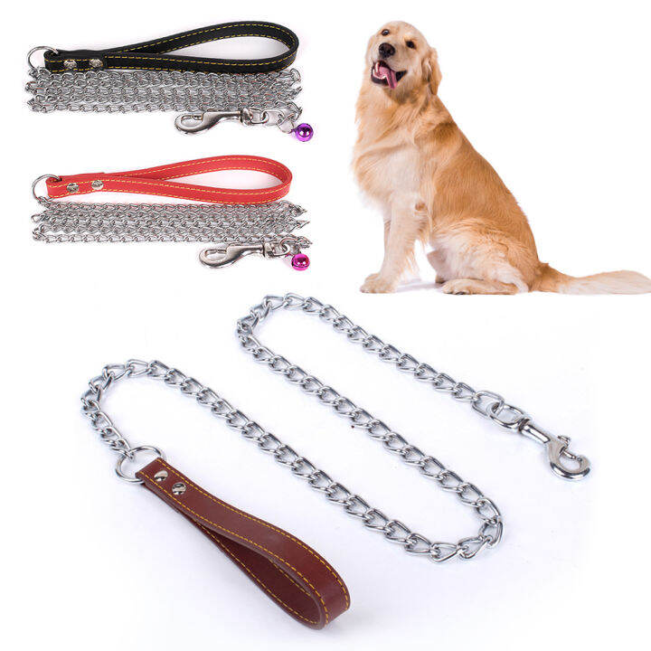 BETOP Bite Proof Heavy Duty Chain Dog Leash Pet Metal Lead Handle