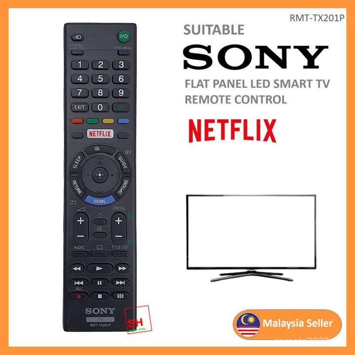 FOR SONY Netflix Smart LED TV Remote Control For Replacement RMT-TX201P ...