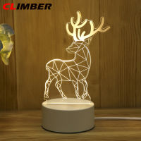 Climber Shop ในสต็อก4W อะคริลิค Usb Night Light 3d โคมไฟตั้งโต๊ะ Led ประหยัดพลังงานโคมไฟตกแต่งบ้านวันหยุด Creative Gifts