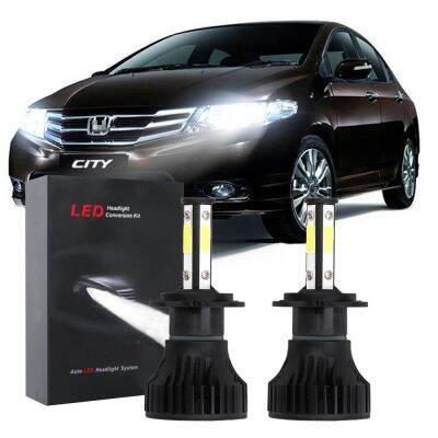 New ชุดหลอดไฟหน้าฮาโลเจน LED 6000K สีขาว แบบเปลี่ยน สําหรับ Honda City (TMO) 5th Gen 2008-2014