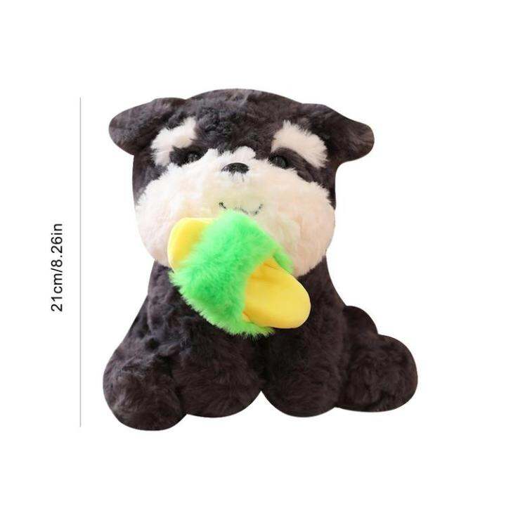 plush-dog-doll-biting-a-shoe-dog-themed-decor-dog-plushies-for-kids-mini-stuffed-animals-squatting-with-cute-expression-for-women-men-room-home-sensible