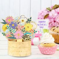 Pop-Up Flower Card Flora 3D Greeting Card for Birthday Mothers Fathers Day Graduation Wedding Anniversary Get Well Sympathy Greeting Cards