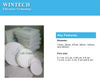 Wintech_Membrane Filter Nylon (เนื้อ Nylon) 0.45um 0.80um Dia.47mm, (100pcs/box) (Wintech/Japan)