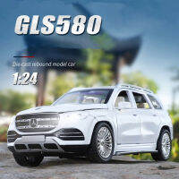 โมเดลรถจำลองโลหะหล่อจาก GLS580 Bens สำหรับของขวัญรถโลหะผสมรถจำลองทำจากโลหะพร้อมไฟเสียง1:24ของเล่นแบบชุดสะสมสำหรับเด็ก