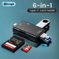 Elough เครื่องอ่านการ์ดหน่วยความจำอัจฉริยะชนิด C USB อะแดปเตอร์ CF แบบแฟลชไดร์ฟการ์ดรีดเดอร์ SD ไดรฟเวอร์ OTG Micro อะแดปเตอร์บัตร TF USB2.0