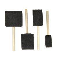 +【； 4Pcs Foam Glitter Glue Art Tool Wooden Handle Dust Cleaning Paint Application Craft Glass Sponge Brush Graffiti