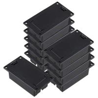 Guitar Bass 9V Battery Holder Compartment Cover Case Black Set of 10