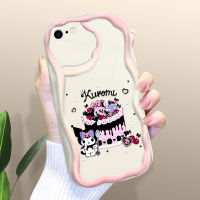 Volans เคสสำหรับ iPhone X SE 2020 XR XS MAX เคสลายการ์ตูน Kuromi เคสโทรศัพท์น้ำมันครีมพื้นขอบคลื่นเคสป้องกันเคสซิลิโคนนิ่ม