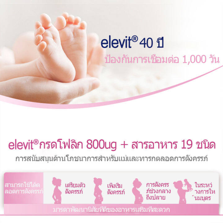 เอเลวิท-วิตามินเตรียมตั้งครรภ์-elevit-pregnancy-multivitamin-100-tablets-อาหารเสริมสำหรับคุณแม่เตรียมตั้งครรภ์