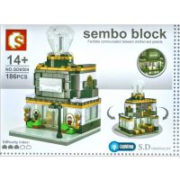 ตัวต่อ SEMBO BLOCK HAAR ร้านค้า เครื่องประดับ จิวเวอร์รี่ ร้าน เพชร มีแสง มีไฟ แอลอีดี LED