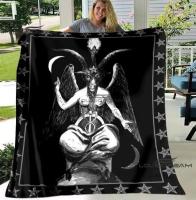 Goat Baphomet Blanket Dark Satan Lucifer pagan Flannel Blanket Adults and children Bedroom Coverlet Sofa Camping Warm blanket