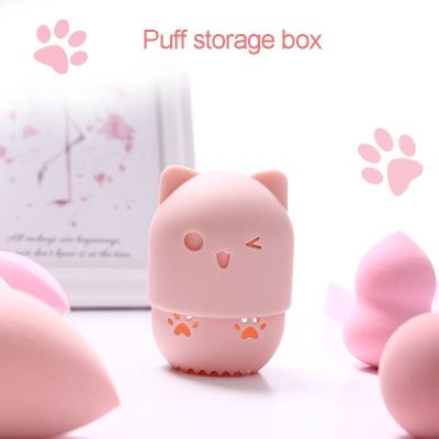 【CW】✁●  Colorful  Puff Holder Sponge Make Up Drying Cases Soft Silicone Boxs with Eggs