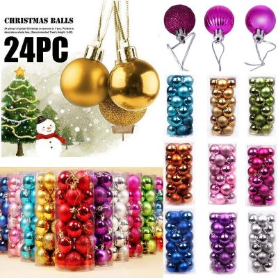 24 PCS 3 Cm Christmas Tree Decoration Balls Christmas Party Hanging Balls Decoration Christmas Home Decorations New Year Gifts
