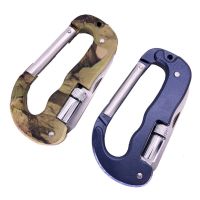 ;[- Outdoor EDC Multi Tool Tactical Camo Camping Climbing Carabiner Hook  LED Climbing Equipment Carabiner Clip