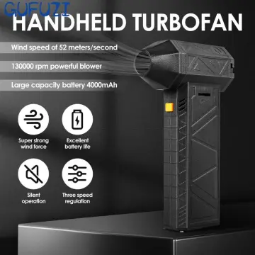 High Speed Duct Fan Air Blower Turbo Violent Fan 52+M/S Small Turbo Fan  130000RPM with LED Light Computer Keyboard Cleaner